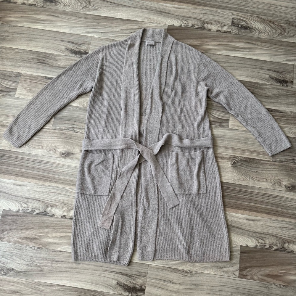Barefoot Dreams the CozyChic Lite Ribbed Robe in Dove Gray Size L/XL